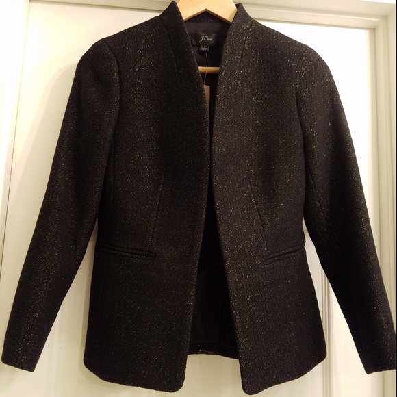 J. Crew Jackets & Blazers - NWT J. Crew going out blazer black/gold sz 4